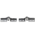 No Hassle Stainless Steel Flip Hinge Damper Set two pack showing stainless steel hinges for cabinet installation.