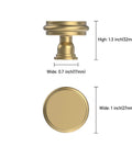 10 Pack Champagne Bronze Cabinet Knobs for Kitchen Cabinets and Dressers, Zinc Hardware with Rust Proof Finish, size specifications shown