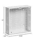 14 Inch SMC Series Structured Media Enclosure Only 47605 14E White With Top And Bottom Knock Outs, Base Cutout For J Boxes