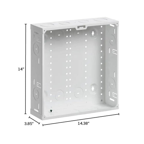 14 Inch SMC Series Structured Media Enclosure Only 47605 14E White With Top And Bottom Knock Outs, Base Cutout For J Boxes