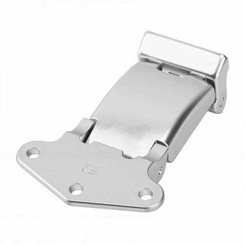 Heavy Duty Steel Rear Door Hinge Straight Swap Fit For Daily 2014 Onward Commercial Rig, close-up view of shiny steel hinge.
