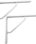 Two Piece Solid Aluminum Alloy Corner Shelf Brackets Rock Solid Wall Mount Support With Matching Screw Kit And Slick Rounded Edges, white