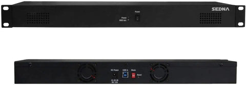 Dope One U Rack Mount Storage Enclosure With Dual Bay Ssd And Hdd Usb 3 1 Gen Ii Ten Gbps Hardware Raid Zero One Jbod Span Up To 800 Mb Sec Fast Plug And Play Server Rack Rig Gear front and back view with power and USB ports.