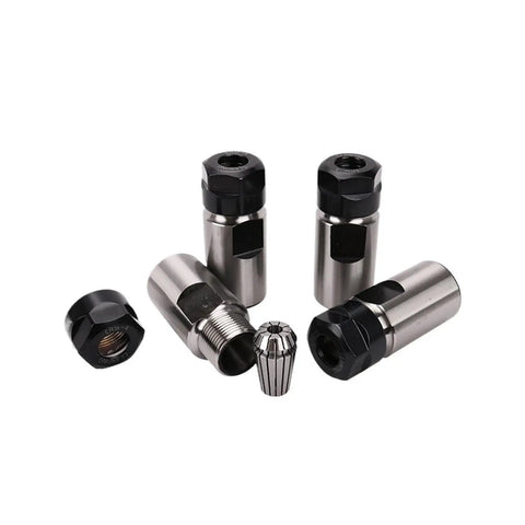 1-Piece Premium Collet Tool Holder Motor Shaft Extension Rod For Drilling And Hole Processing With ER11 Chuck Bit in metal finish.