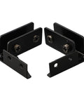 Two Pack Non Perforated Glass Door Hinge For 5 To 8mm Glass No Drill Side Mount Clip Sturdy Stainless Steel, black finish