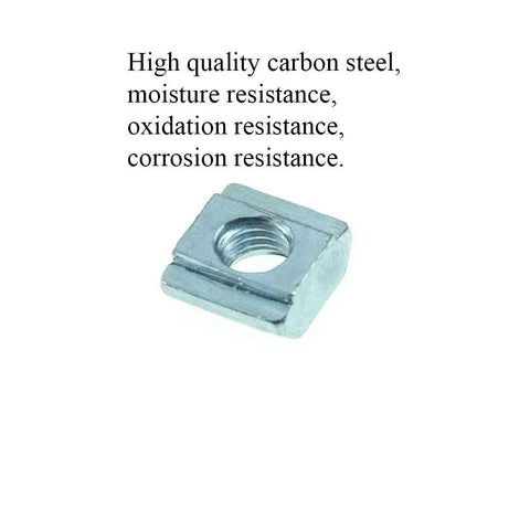 M5 sliding T nuts for 20 series extrusions made from high-quality carbon steel, ideal for CNC router and 3D printer builds.