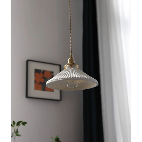 White Ceramic Pendant Light With Brass Socket And Switch Adjustable Hanging Ceiling Lamp For Kitchen Island Or Living Room Dope Modern Lighting Fixture
