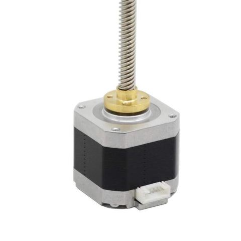 Iverntech NEMA 17 stepper motor with integrated 150mm T8 lead screw, side view