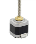 Beefy Torque NEMA 17 Stepper Motor with integrated 100mm TR8x8 lead screw, shown close-up, CNC Z axis component.