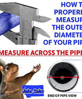 How to measure outer diameter of a pipe using a caliper with illustrative text and end view of a pipe.