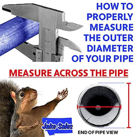 How to measure outer diameter of a pipe using a caliper with illustrative text and end view of a pipe.