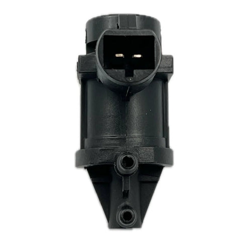 Front view of black DEVMO 4x4 hub lock actuator with 2-pin rectangular connector