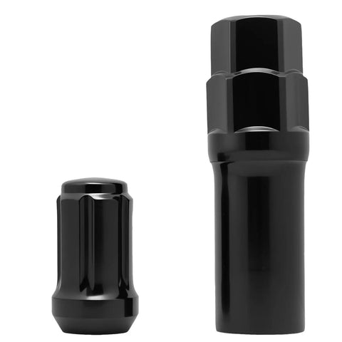 Top Tier 20 Pc M12 X 1.5 Spline Lug Nuts For Heavy Duty Rims With One Socket Key Kit Cold Forged Steel Upgrade Secure Grip And Durable Fitment black spline lug nuts and socket key