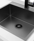 Matte Black Universal Garbage Disposal Sink Flange Stopper Kit 304 Stainless Steel Plug in kitchen sink, fits 3-1/2 inch drain