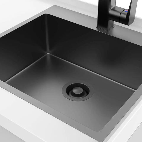 Matte Black Universal Garbage Disposal Sink Flange Stopper Kit 304 Stainless Steel Plug in kitchen sink, fits 3-1/2 inch drain