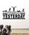 Motivational Gym Wall Decal For Home Gym Crossfit Quote Vinyl Sticker 18 By 32 Inches Black Waterproof Non Toxic Removable Decor