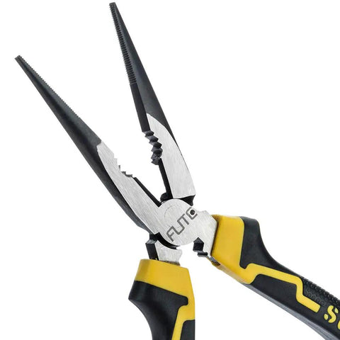 8 Inch Needle Nose Pliers With Side Cutter For Electronics And Jewelry Making, Pro Grade Chrome Vanadium Steel