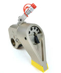Rock Solid Hydraulic Torque Wrench 1837Nm With CE ISO Certification And Rust Proof Alloy Body For Heavy Duty Square Drive Jobs close-up showing details and the yellow base.
