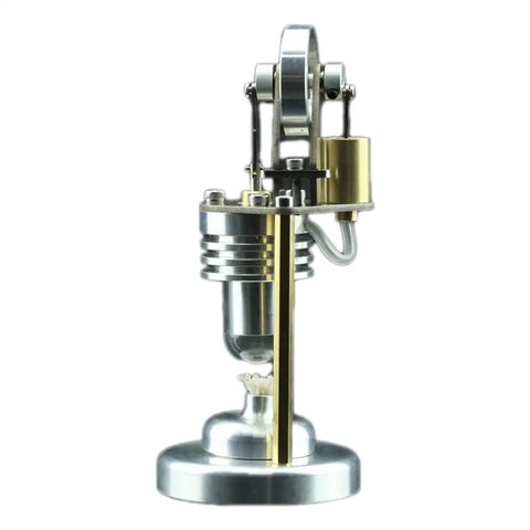 Stirling Engine Kit With Metal Piston And Cool Cylinder, Quartz Heating Tube, Micro Vertical Model, Ready-To-Operate Setup For Hands-On STEM Fun, front view