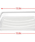 Two Pack Whirlpool Refrigerator Door Bin Replacement W10321304 with white top rim, dimensions shown, clear plastic shelf.