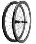 Carbon Wheelset 700C Tubeless Road Wheels With Wave Rim 45mm 50mm Depth, V Brake Compatible, side angle view