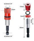 Two Piece Adjustable Screw Depth Bit Holder Magnetic Screwdriver Set For Drywall With One Quarter Inch Hex Shank S2 Phillips Bits