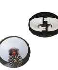 Ace Concealed Fire Sprinkler Cover Plates With Flush Mount Drywall Ceiling Decorative Head Enclosure Shell For A Slick New Smoke Detection Setup In A 5 Piece Bundle, showing two angles of a decorative head enclosure.