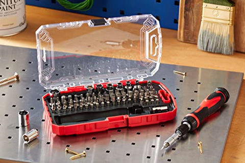 Magnetic Ratcheting Wrench And Electronics Precision Screwdriver Tool Set For Household Repairs, 73-Piece With Carry Case