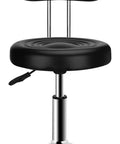 Round Office Stool With Comfy Backrest, Adjustable Height Sit Stand Stool, 360 Degree Swivel, Great For Office, Home, And Kitchen, Black Cushioned Seat, Supports Up To 250 Lbs