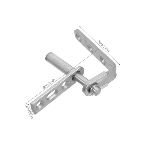 Stainless Steel Self Closing Hidden Hinge For Double Swing Doors 7cm x 8cm, shown with concealed pivot and mounting holes