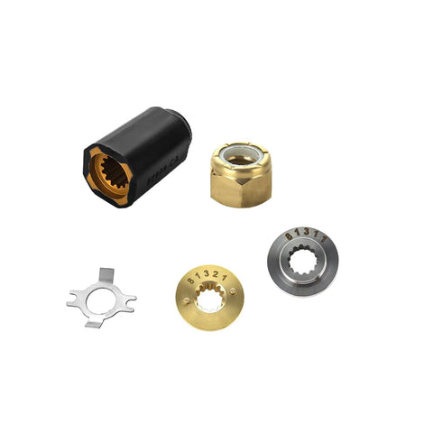 Propeller Hub Kit For Mercury Outboard Engines 25 To 70HP 13 Spline Tooth Easy Install Works With Aftermarket Props Includes Common Fit Sizes Such As 10 1 8 By 15 12 1 4 By 9 11 By 15 11 1 4 By 10 10.6 By 12 And 10.38 By 12