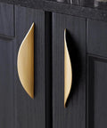 4 Pack Brushed Gold Crescent Cabinet Pulls With 5.79 Inch Overall Length And 3.75 Inch Hole Centers Matte Gold Half Moon Cupboard Hardware