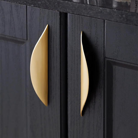 4 Pack Brushed Gold Crescent Cabinet Pulls With 5.79 Inch Overall Length And 3.75 Inch Hole Centers Matte Gold Half Moon Cupboard Hardware