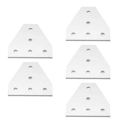 Beefy Heavy Duty Flat Tie Plate Aluminum Alloy L Shaped Bracket Set shown in a 5-piece arrangement for industrial repairs.