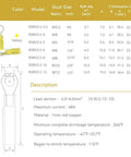 Pro Grade 50 Pc Ring Terminals One Half Inch Yellow Heat Shrink Wire Connector Kit For 12 To 10 AWG M12 specifications chart
