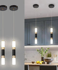 Dimmable Pendant Light For Kitchen Island Chandelier Modern Dining Room Light Fixture Black And Gold Hanging Lights 6W LED