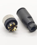 M12 8 Pin Female Industrial Circular Connector A Code Straight 2 Pack Field Wireable Sensor Adapter IP67 12mm Shell