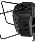 Large 43 Gallon Dual Chamber Compost Tumbler For Outdoor Garden Yard Dual Rotating Bin, black PP steel, side view