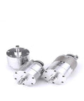 Crb2bw Pneumatic Rotary Actuator Cylinder Straight Fire Boss Grade Air Powered Gear in silver with three angled views.