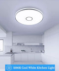 Lit 15 Inch LED Flush Mount Ceiling Light Fixture With 3800 Lumens And 5000K Daylight White Waterproof Round Modern Lamp