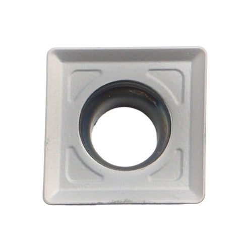 Premium Carbide Turning Inserts For Hard Steel Parts 10 Pack showing a square insert with a central hole, ideal for lathe machining.