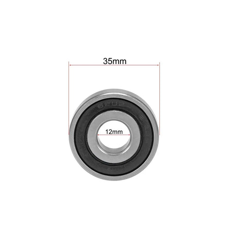 Deep Groove Ball Bearing 12x35x11mm 6202 12 2RS Double Sealed Chrome Steel Z2 Quiet Performance High Load Capacity ABEC 1 Precision For Motors DIY Projects Machinery And Hobbies, 35mm OD 12mm ID