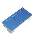 Hella Compact Two Pack Mini Solar Lipo Charger Board Featuring Cn3065 Lithium Battery Management Chip With Micro Usb Hookup For Straight Up Reliable Diy Power Gear in blue with ports and indicators.
