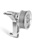 K24 Swap Belt Idler Pulley Kit For Civic Integra EP3 Style Adjustable Aluminum Drive Tensioner With Precise Fit Perfect Match Factory Wiring And Mounting Specs For Hot Rod Builds And Street Racing Grinds. silver aluminum pulley and bracket with threaded mounting studs