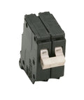 CHF250 Series 50A Double-Pole Circuit Breaker, black finish, heavy-duty electrical breaker for panel boards, front view