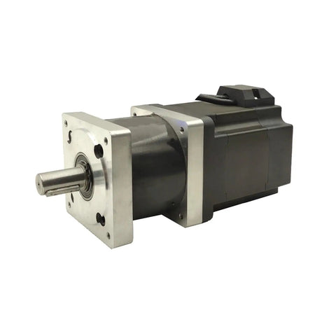 Heavy Duty 48V Brushless DC Motor 565W NEMA34 Planetary Gearbox with shaft view for CNC robotics and home shop builds.