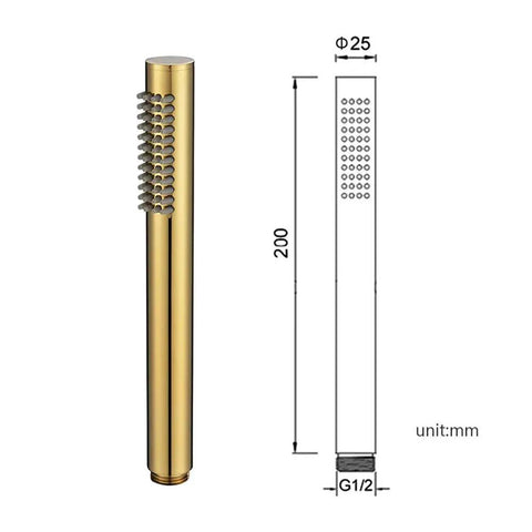 UMJIGF Shower System Polished Chrome Brass Luxury Mixer Shower Faucet Set with round handheld shower, 200mm long