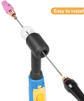 Gold Tip Lanthanated TIG Tungsten Electrodes 1.6mm X 175mm installation on welding torch