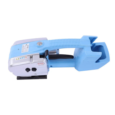 Handy Heavy Duty Electric Strapping Tool For Pp Pet Packing Bands Rechargeable Hot Melting Banding Machine on white background.