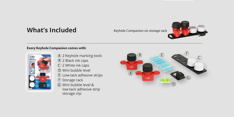Slot Marking Tool Set For Keyhole Slots And Hangers Without Measuring Or Templates No Guesswork Needed Recessed Marker Keeps Surfaces Clean While You Align Hangers Sawtooth Hooks And Keyhole Slots With Ease shown with accessories